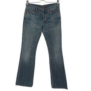 7 For All Mankind Womens 27 Button Fly Bootcut Denim Jeans Boot Cut All Cotton